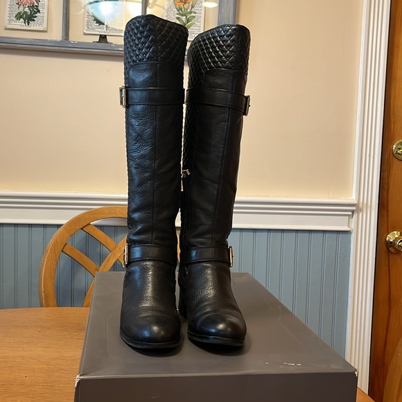 Vince Camuto, leather over the knee boot gold hardware. Size 7.5. - Picture 2 of 3